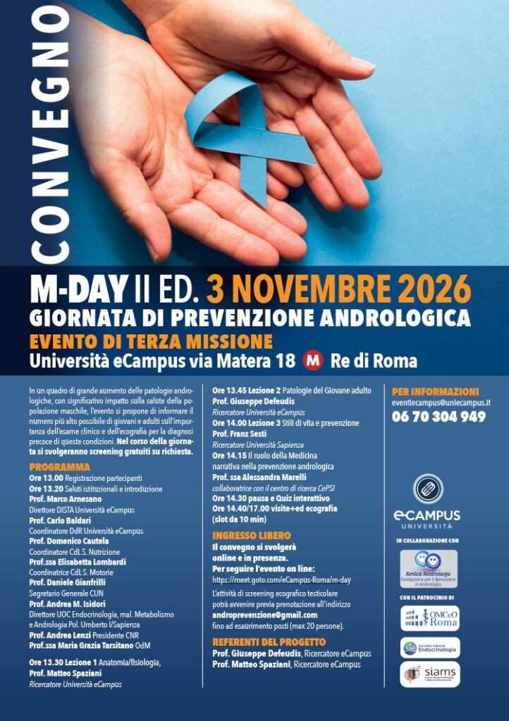 Locandina del convegno M-Day, II edizione, 3 novembre 2026, Universita eCampus Roma